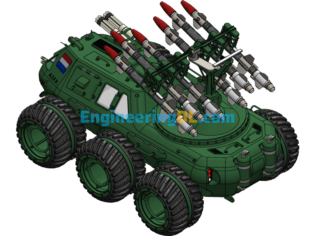Missile Armored Off-Road Vehicle Model SolidWorks, 3D Exported Free Download