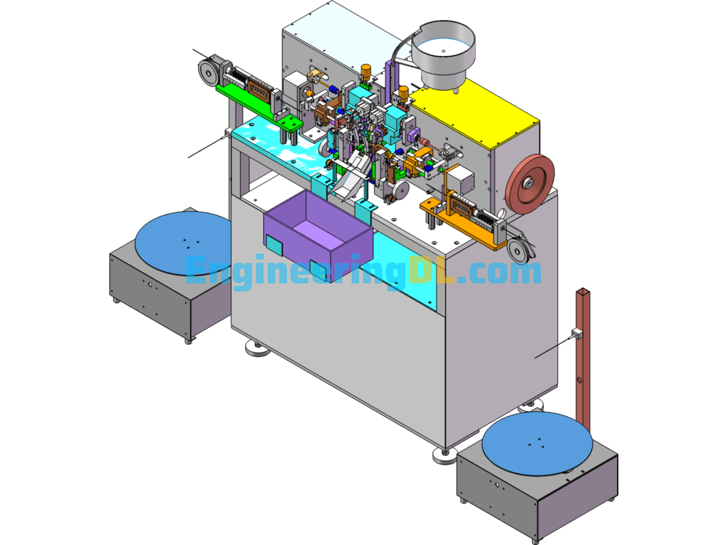 Lead Wire Welding Machine (Cam Mechanism Driven) SW Design SolidWorks, 3D Exported Free Download
