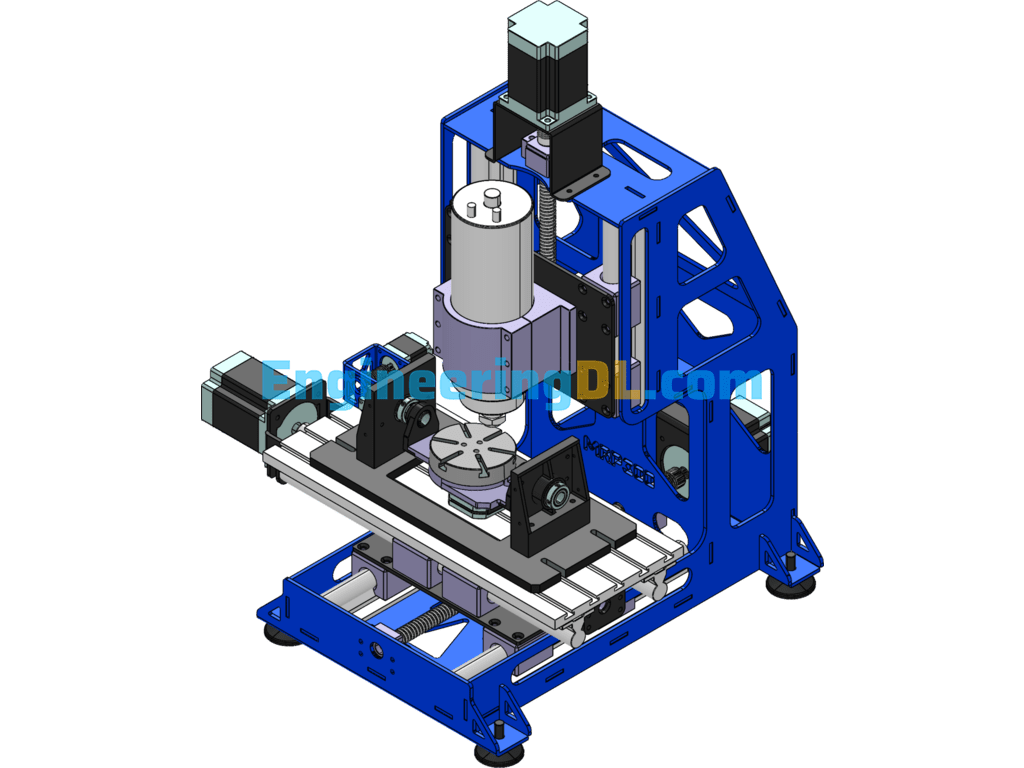 Small Five-Axis Engraving Machine SolidWorks, 3D Exported Free Download