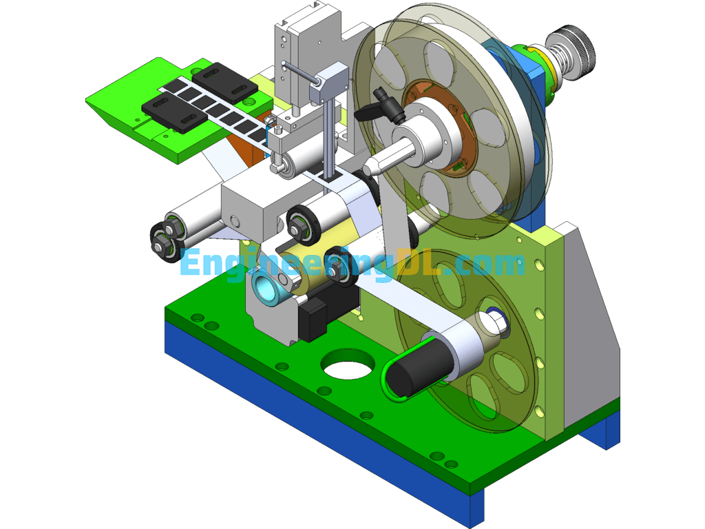 Small Label Peeling Mechanism SolidWorks, 3D Exported Free Download