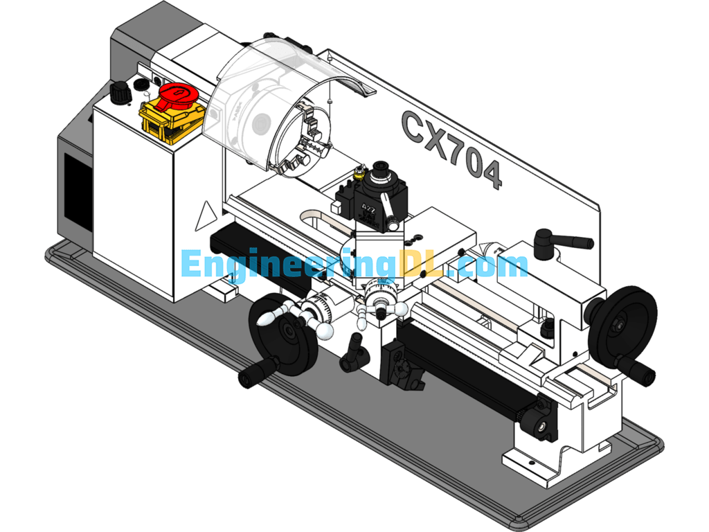 Small CNC Lathe CX704 Mini Lathe SolidWorks Free Download