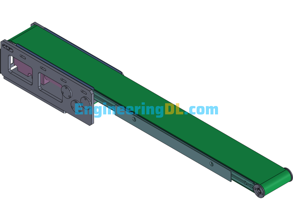 Small Belt Line Conveyor SolidWorks, 3D Exported Free Download