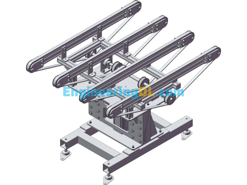 Small Belt Conveyor SolidWorks, 3D Exported Free Download