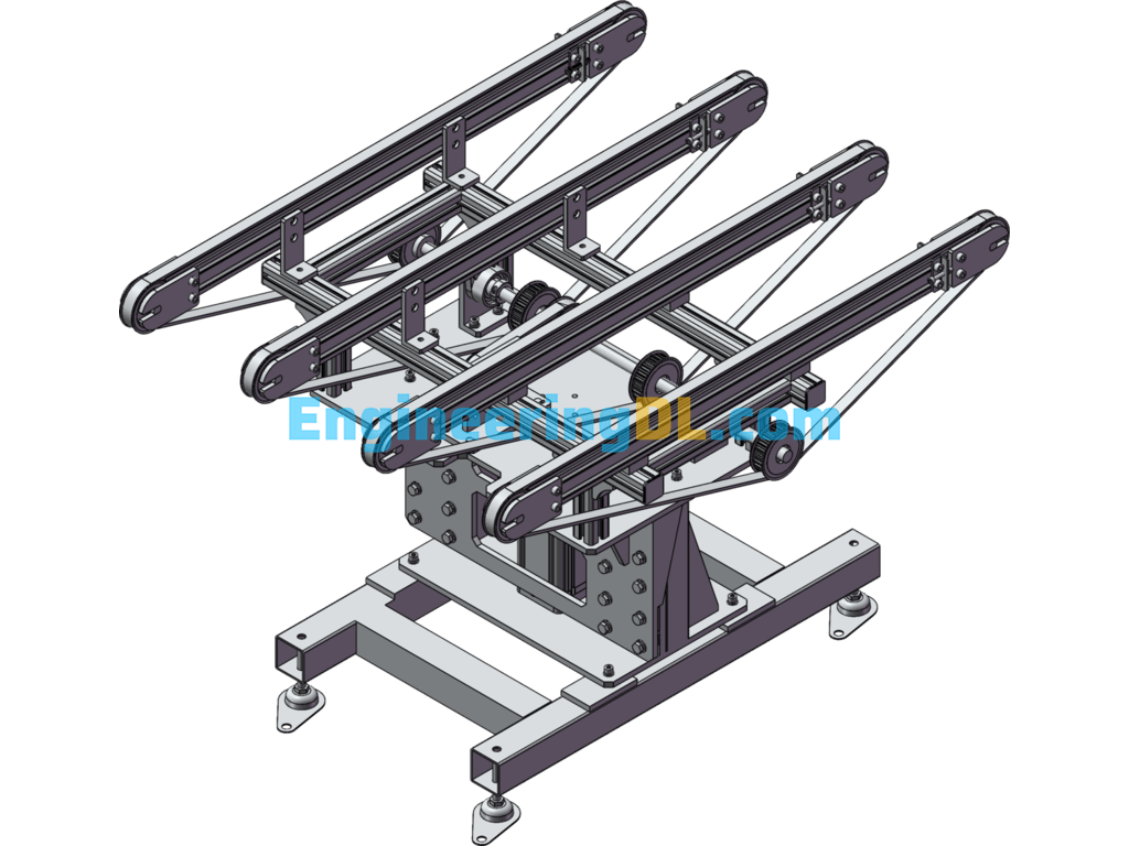 Small Belt Conveyor Transfer Machine SolidWorks, 3D Exported Free Download