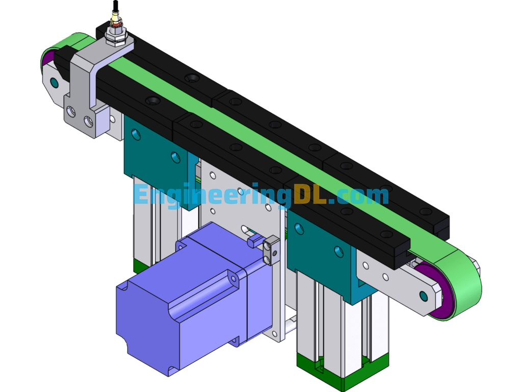 Small Conveyor Bearing Belt Line SolidWorks Free Download