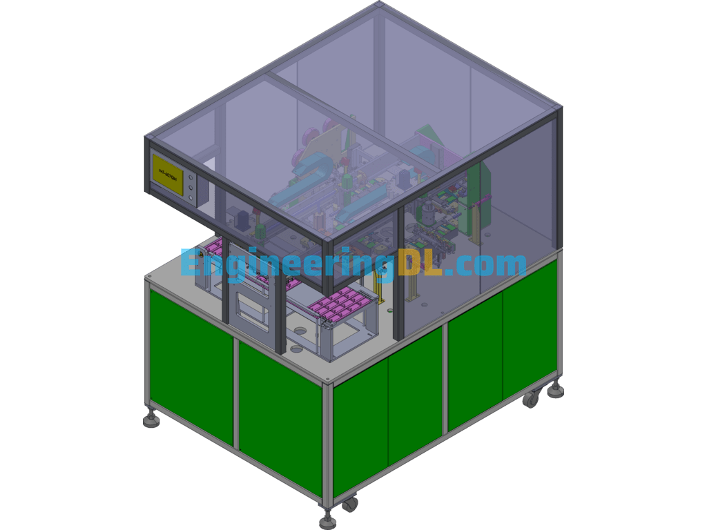 Small Square Battery Bottom Automatic Adhesive Machine (With Engineering Drawing + List BOM) SolidWorks Free Download