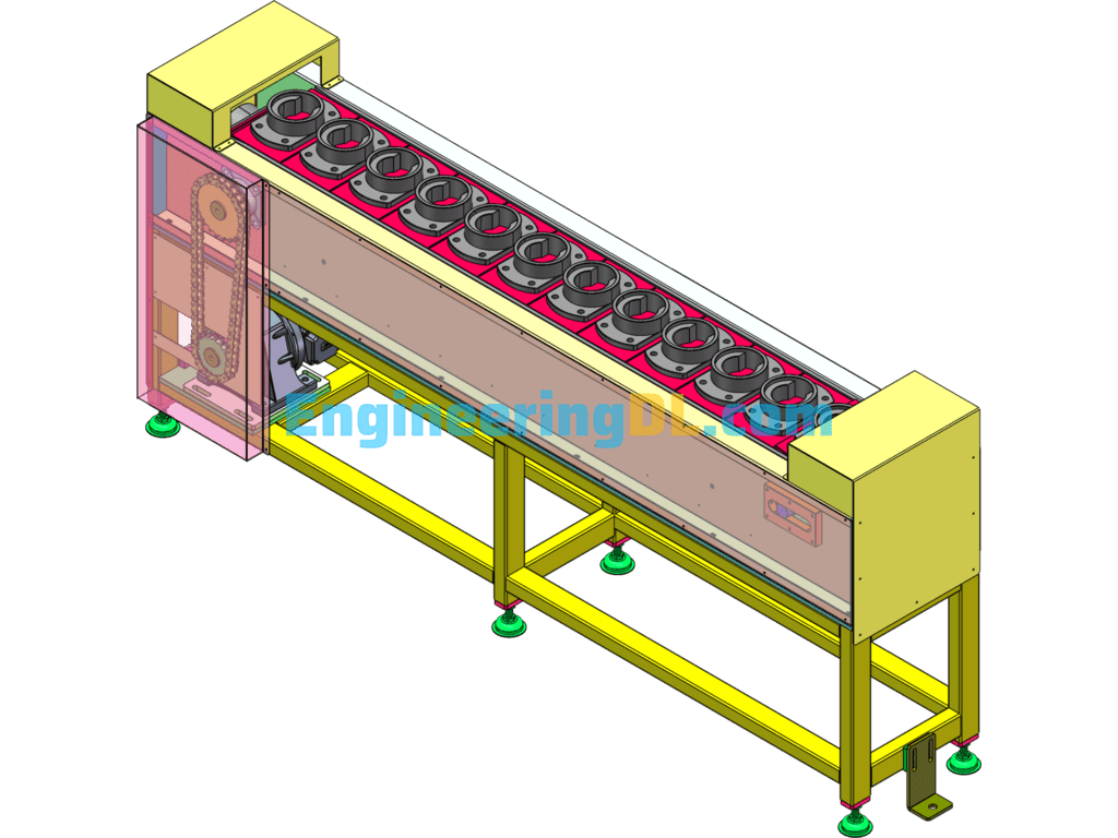 Small Chain Plate Line SolidWorks, AutoCAD Free Download