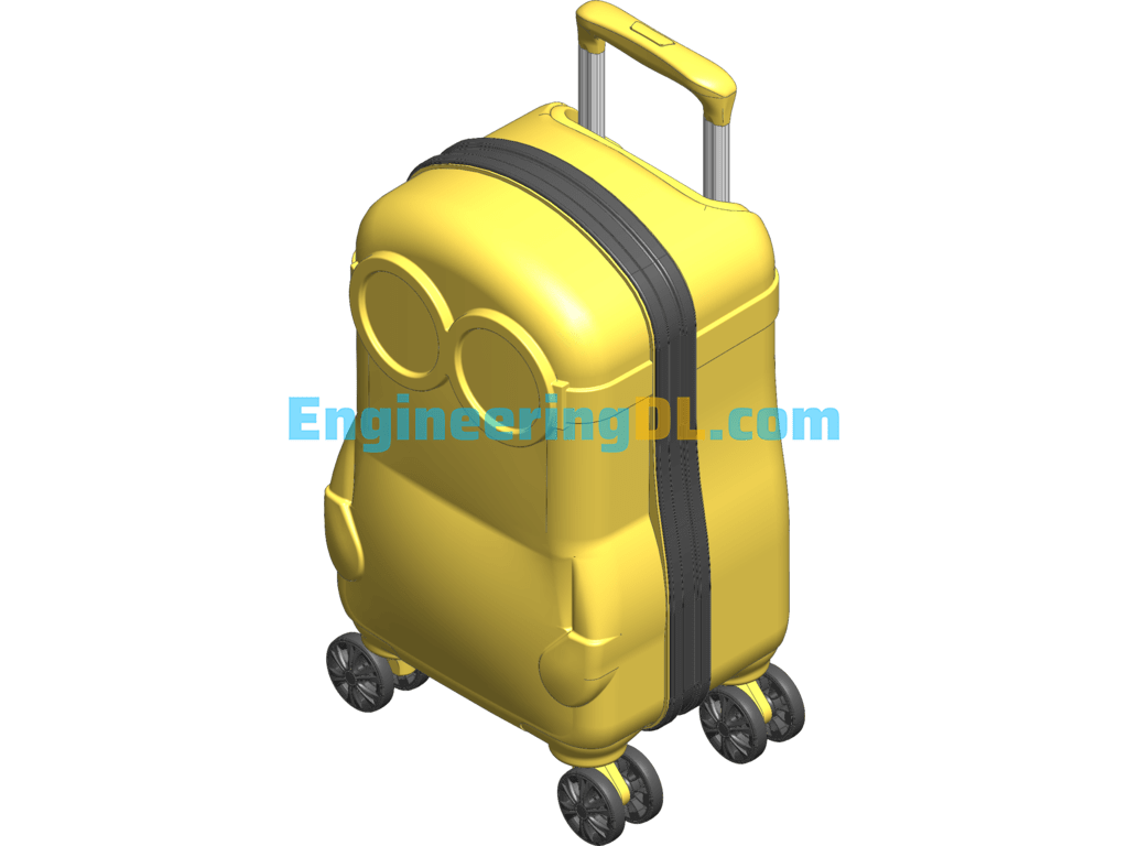 Little Yellow Man Trolley Case SolidWorks, 3D Exported Free Download