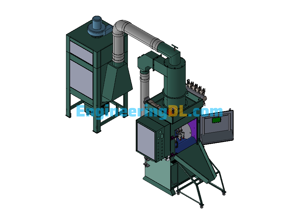 Crawler 50 Type Sand Blasting Machine(Raised 100)PROE 3D Exported Free Download