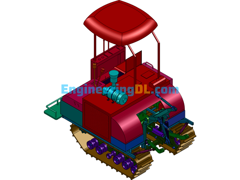 Crawler Tractor (Rototiller) SolidWorks Free Download
