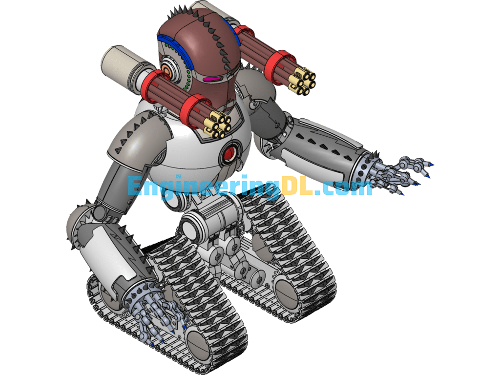 Tracked Terminator 3D Model SolidWorks, 3D Exported Free Download