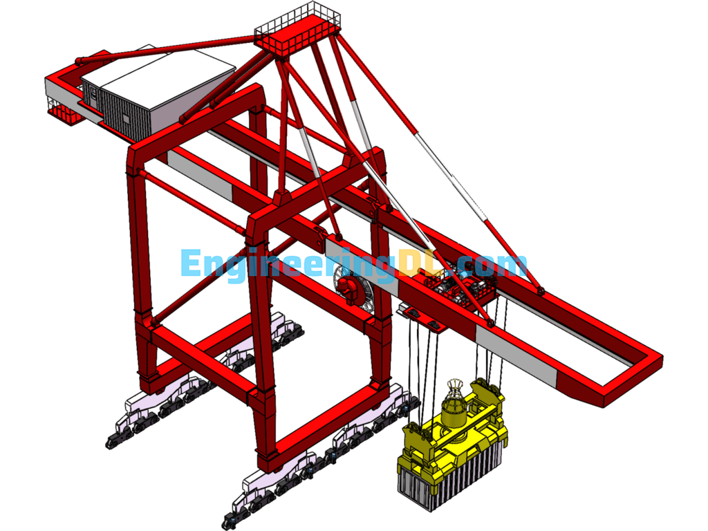 Shore Bridge Cranes (Shore Side Container Cranes) SolidWorks, 3D Exported Free Download