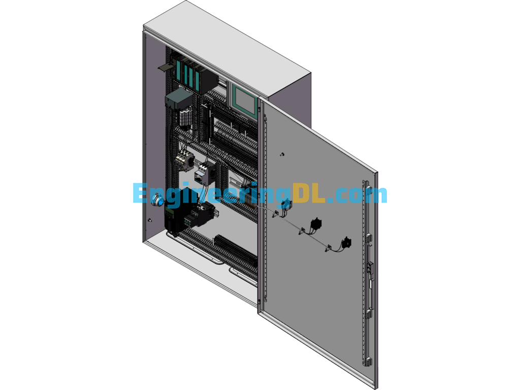 Detailed Model Of Industrial Control Electric Cabinet Design (SolidWorks, UGNX), 3D Exported Free Download