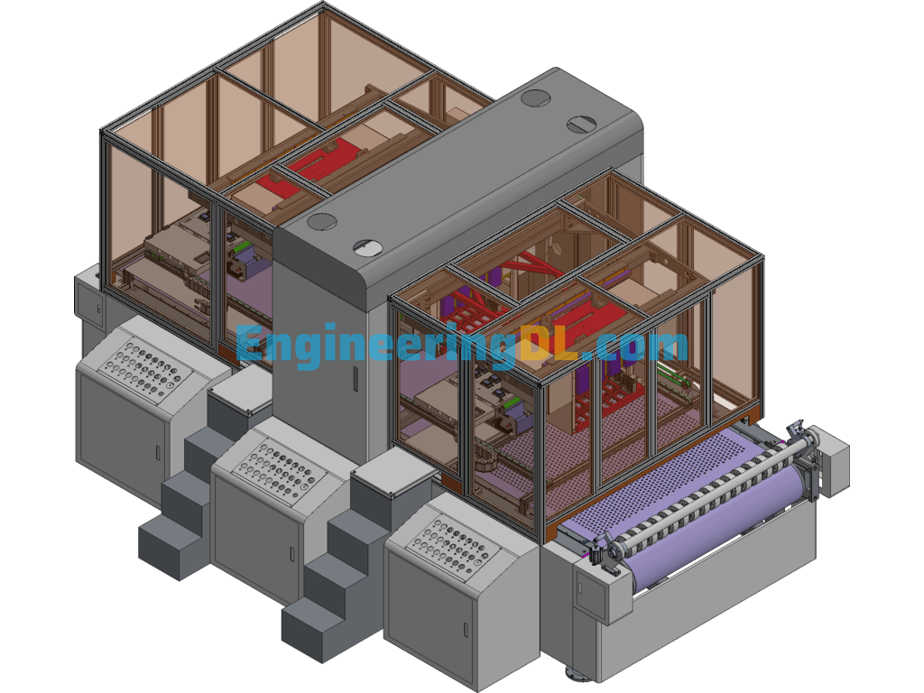 Industrial Digital Printer (Already In Production) Corrugated Board Digital Printer SolidWorks, 3D Exported Free Download