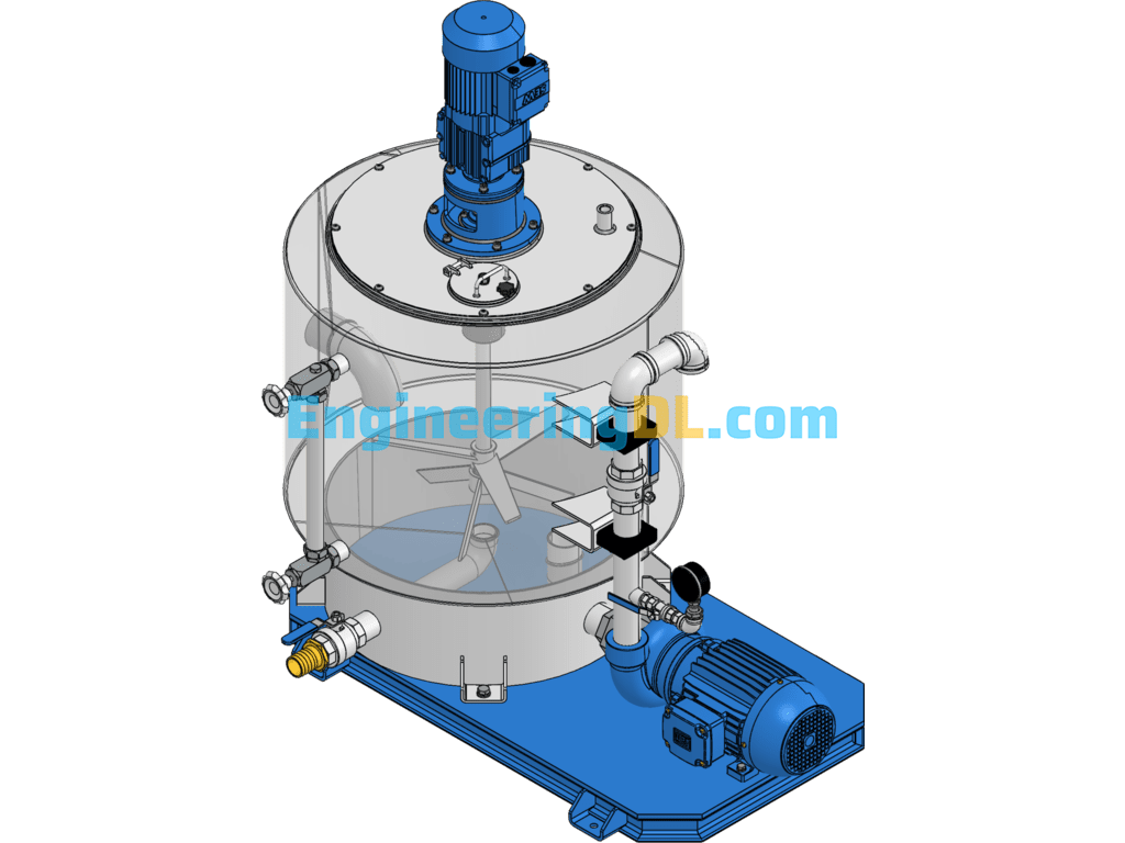 Industrial Mixing Equipment SolidWorks, 3D Exported Free Download