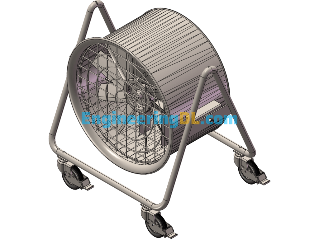 Industrial Axial Flow Fans SolidWorks, 3D Exported Free Download