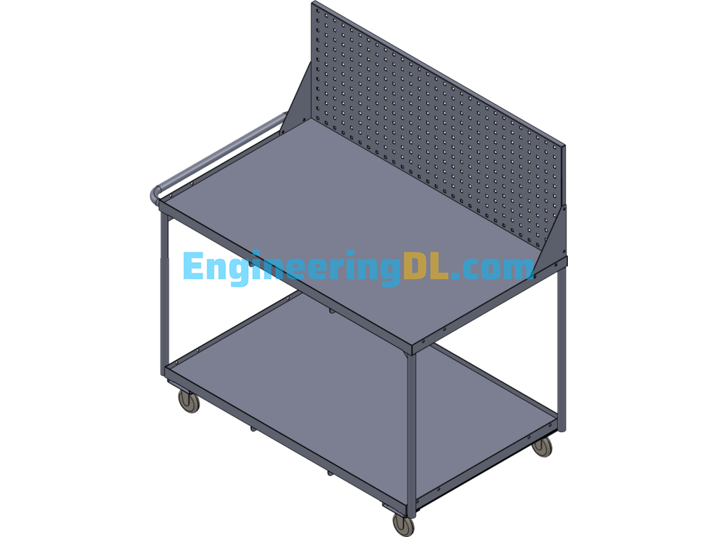 Workstation Trolley SolidWorks, 3D Exported Free Download