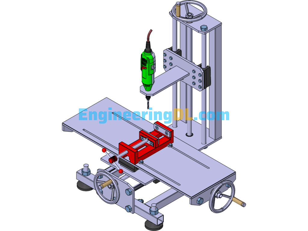 3D Model Drawings Of The Workpiece Electric Drill SolidWorks Free Download