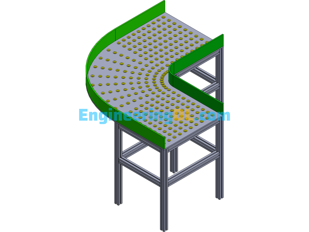 Left Direction Universal Ball Transfer Table SolidWorks Free Download