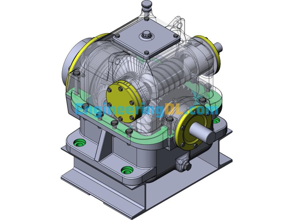Differential Worm Gear Reducer SolidWorks Free Download