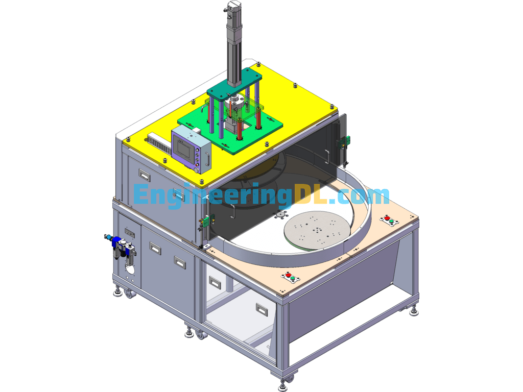 Produced Double-Station Automatic Grinding Machine With BOM, DFM SolidWorks, 3D Exported Free Download