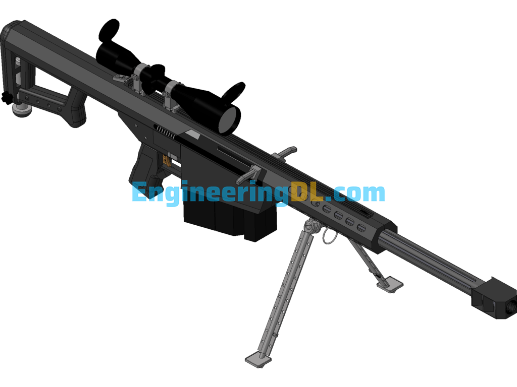 Barrett - Silenced Gun Inventor, 3D Exported Free Download