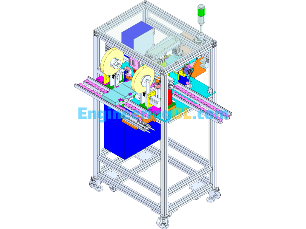 Seagate Hard Drive Auto Labeling Machine SolidWorks, 3D Exported Free Download