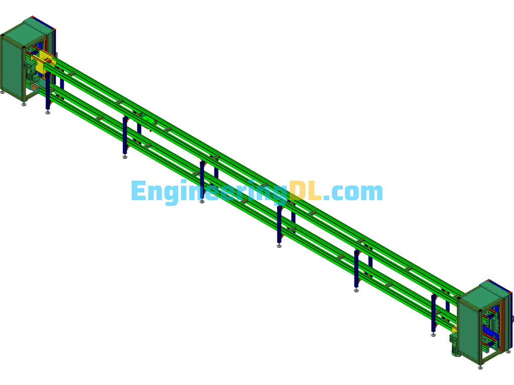 Double-Double Multi-Speed Chain Line With Lift SolidWorks, 3D Exported Free Download