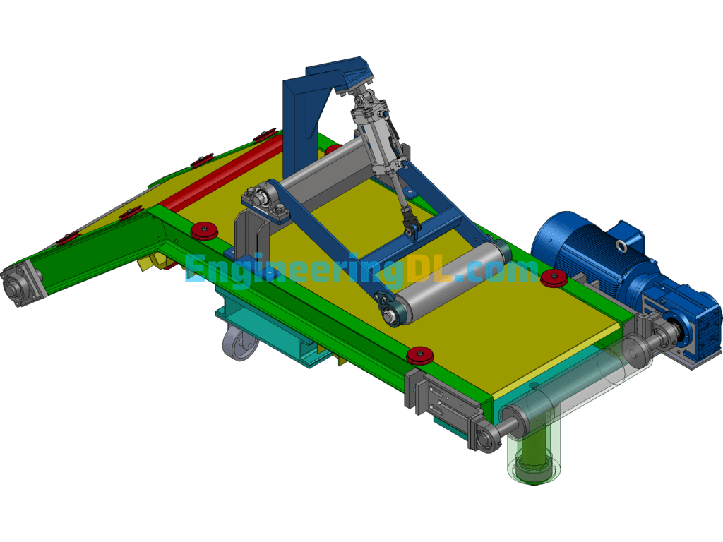 Pendulum Conveyor Belt With Pressure Rollers SolidWorks Free Download