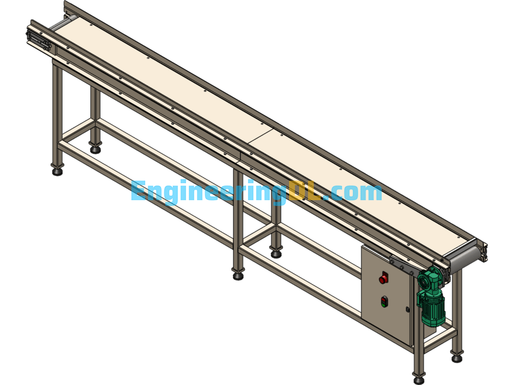 Belt Conveyor SolidWorks, 3D Exported Free Download