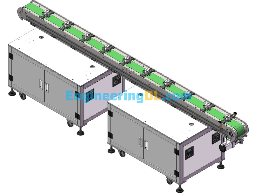 Fixed Pitch Belt Line With Jig SolidWorks, 3D Exported Free Download