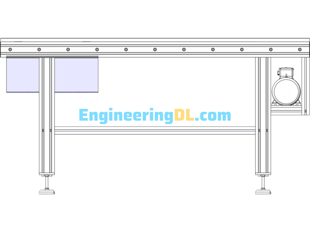 3D Modeling Drawing Of A Roller Conveyor Line With Steering Mechanism SolidWorks, 3D Exported Free Download
