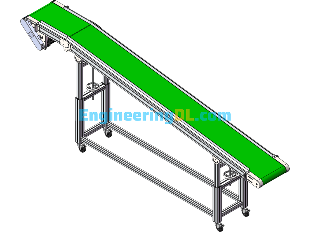 Platform + Ramp Machine Side Conveyor SolidWorks, 3D Exported Free Download