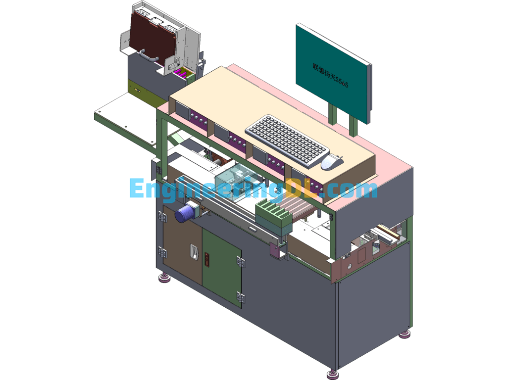 Flat Head Cylindrical Battery Testing Machine Voltage Internal Resistance Tester SolidWorks, 3D Exported Free Download