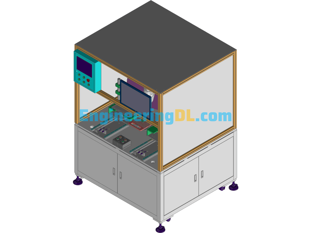 Tablet Lens Holder CCD Alignment Laminating Machine (Four-Axis Robotic Equipment) 3D Exported Free Download