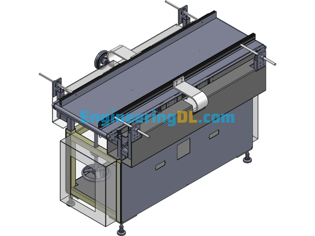 Flat Belt Conveyor SolidWorks, 3D Exported Free Download