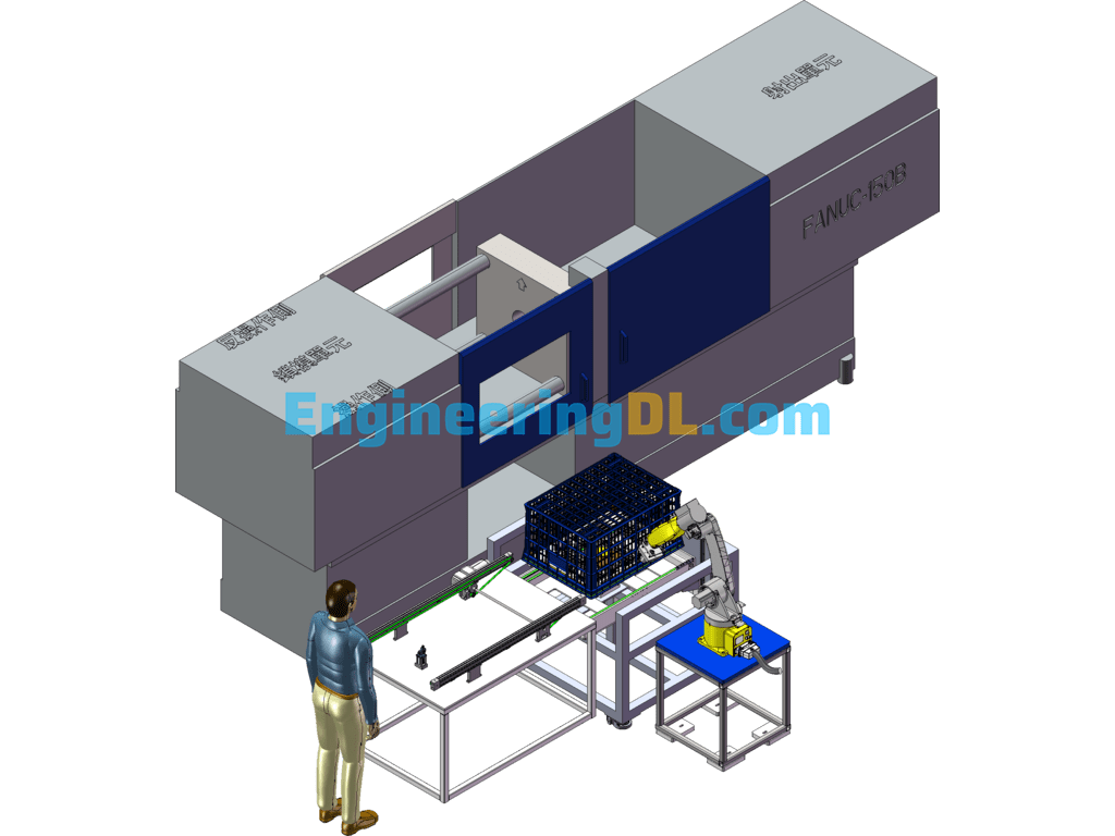 Guangdong Chaoshan Horizontal Injection Molding Machine Basket Automatic Trimming Equipment SolidWorks Free Download