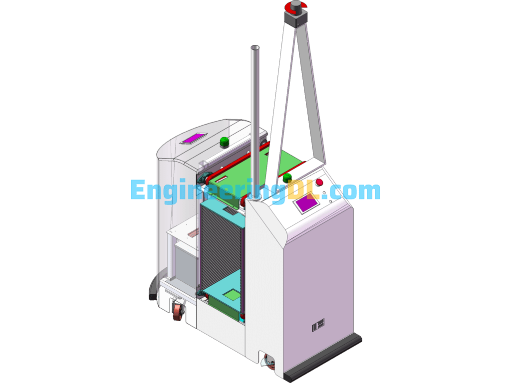 SW Model Of AGV Trolley With Detailed Chassis Structure SolidWorks Free Download