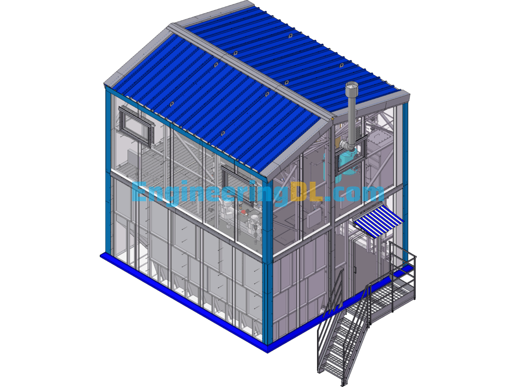 Wastewater Biological Treatment Station (Wastewater Biological Treatment Plant) SolidWorks Free Download