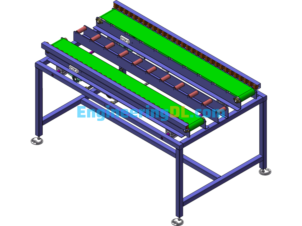 Open And Close Assembly Belt Line (Width Adjustable Conveyor) SolidWorks Free Download