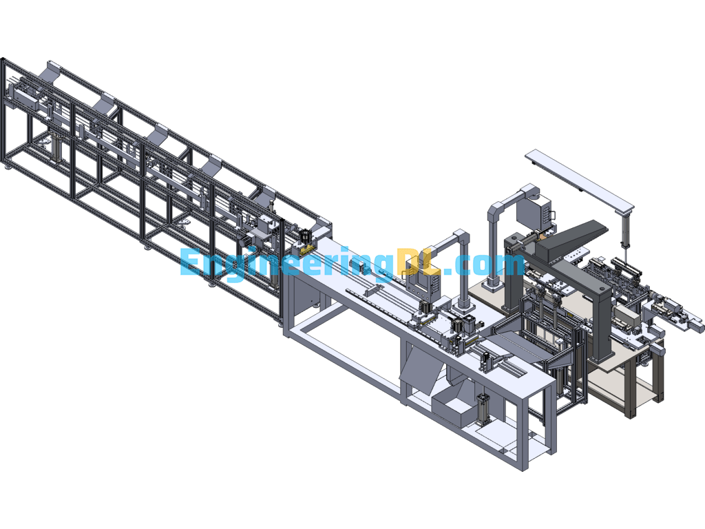 3D+Engineering Drawings Of The Integrated Cutting And Chamfering Machine SolidWorks, 3D Exported Free Download