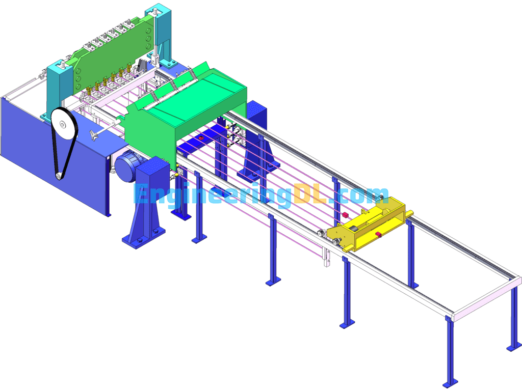 Automatic Line Welding Machine For Shaped Steel Cage (Mass Production) SolidWorks, 3D Exported Free Download