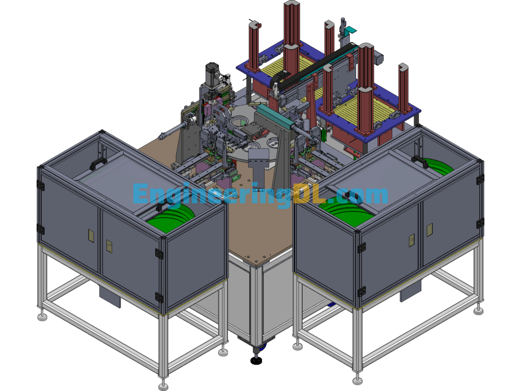 Spring Dividing Assembly Pendulum Machine 3D Model (With Feature Tree) SolidWorks, 3D Exported Free Download