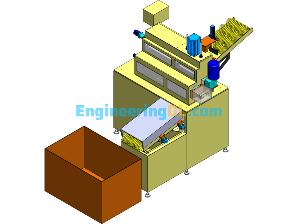 Spring Machine SolidWorks, 3D Exported Free Download