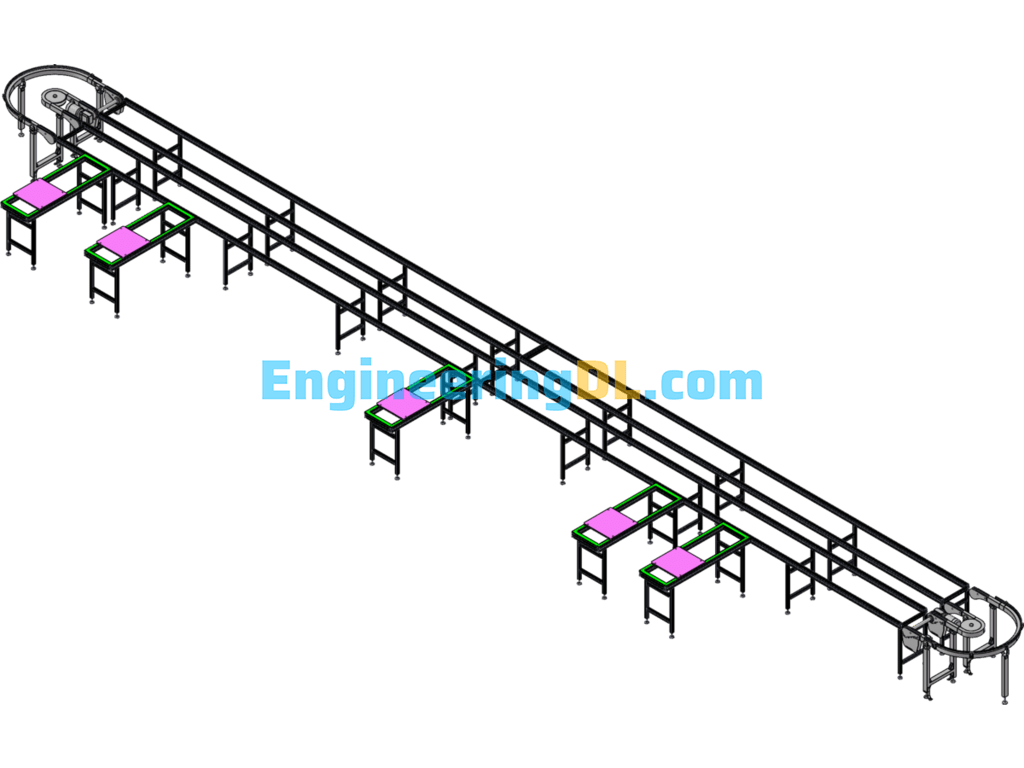 Circulation Type Flow Line SolidWorks, 3D Exported Free Download