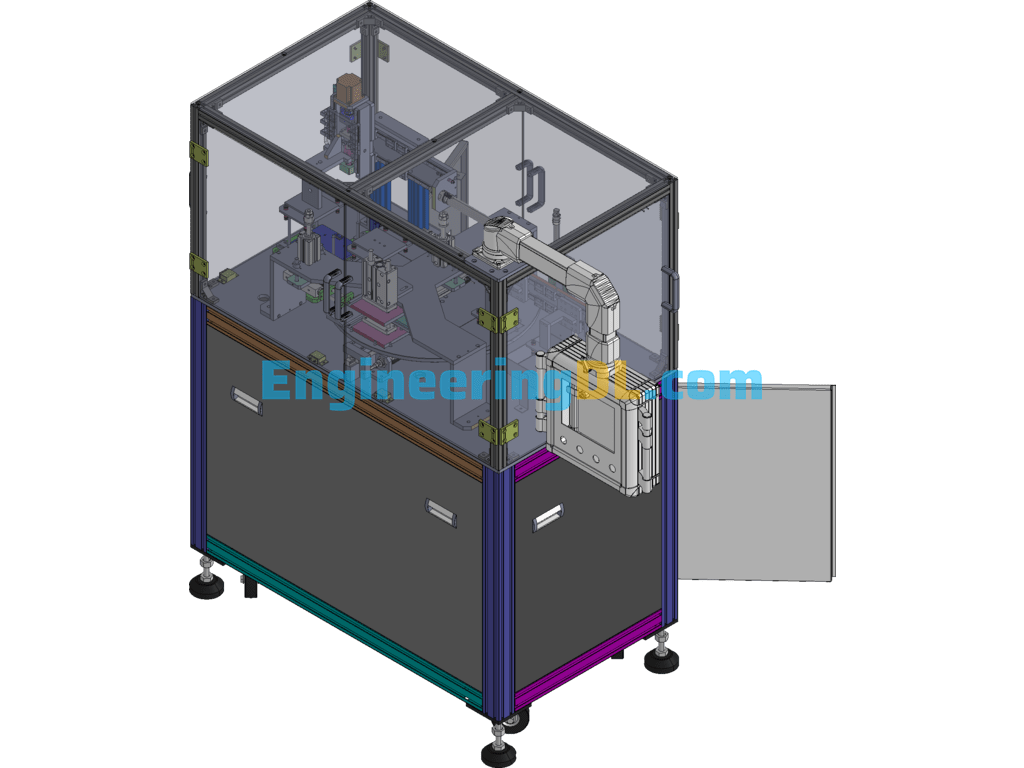 Circulating Automatic Loading Transparent Film Folding Machine SolidWorks, AutoCAD Free Download