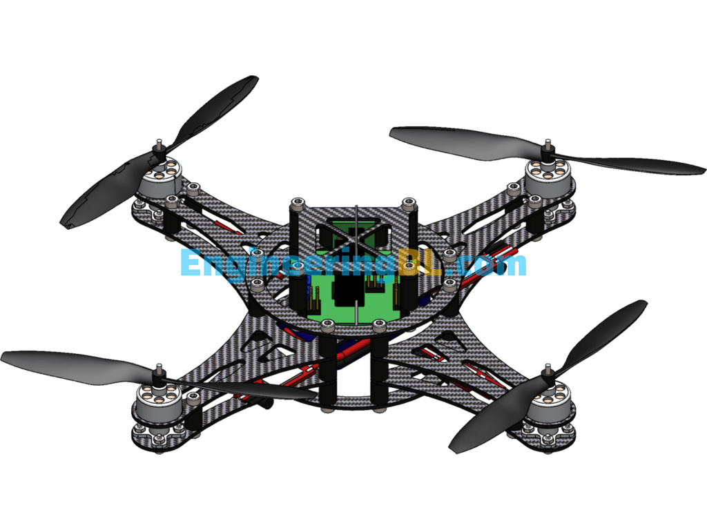Micro Quadcopter (SolidWorks, AutoCAD, CreoProE), 3D Exported Free Download