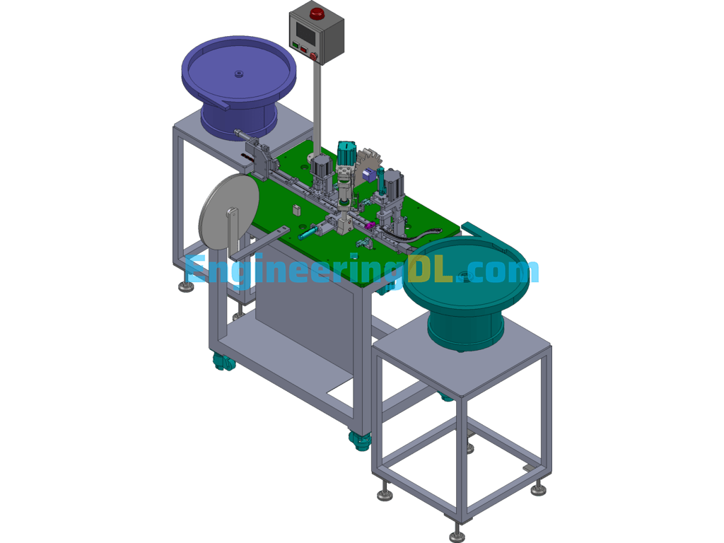 Micro-Motor 180 Iron Cover Four In One Stand-Up Machine (Micro-Motor Assembly Processing Equipment) SolidWorks Free Download
