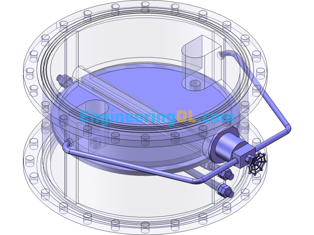 Micro-Resistance Slow-Closing Check Valve SolidWorks, 3D Exported Free Download