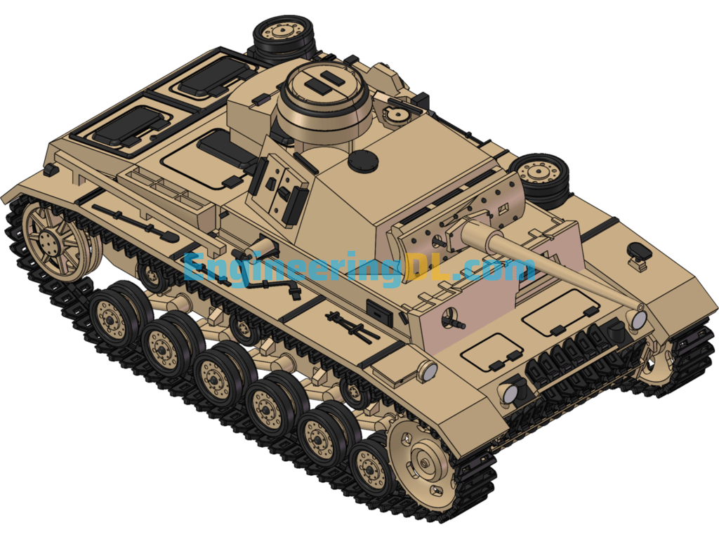 German Tank III (Armored Combat Vehicle) SolidWorks Free Download